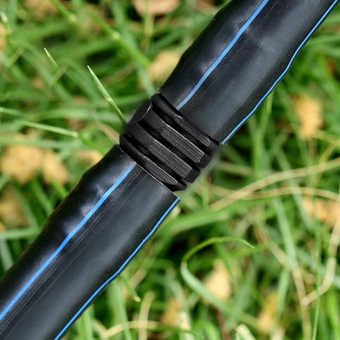 Maitys 8 Pieces 1/2 Inch Drip Irrigation Fittings Parts Soaker Hose Repair Kit Inline Barb Drip Irrigation Hose Connectors Plastic Tubing End Stop for Garden Lawn Sprinkler Systems(Joiner)