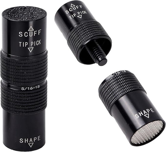 GSE Games & Sports Expert Billiard Pool Cue Tip Tool, Stick Scuffer/Shaper/Aerator/Joint Protector Tool, Billiard Accessories