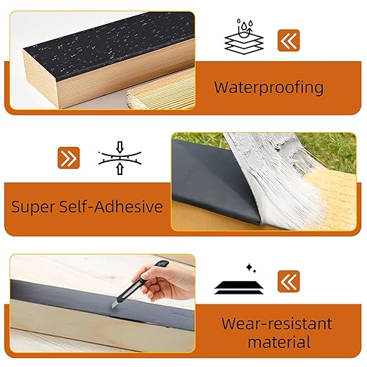 24 Pack Joist Tape for Decking 1-5/8" x 50', Weather-Resistant,Waterproof Seal Antiseptic Butyl Tape,Self-Adhesive Flashing Joist Tape for Wood Decks Beams Roof