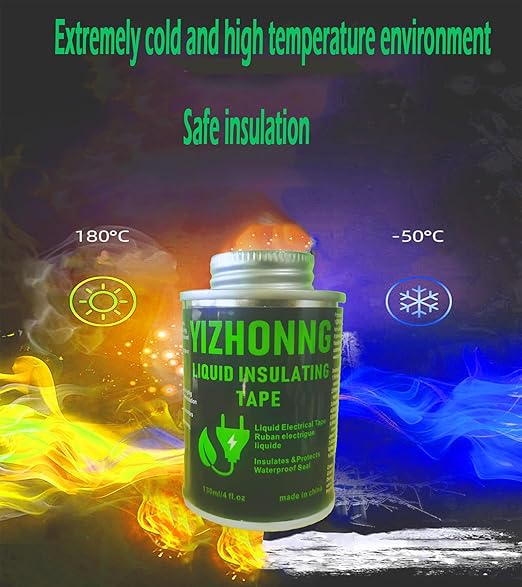 YIZHONG Liquid Electrical Tape Waterproof Liquid Wire Insulation Rubber Quick-Drying High Temperature Black, Flame Retardant (Black 250ml)