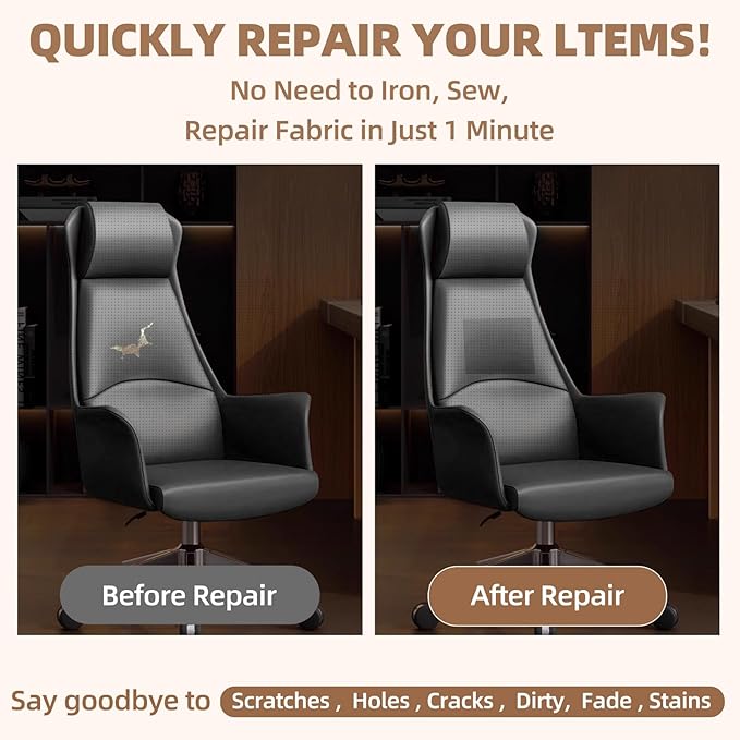 Leather Repair Patch, 17X79 inch Strong Sticky Repair Patch Self Adhesive Waterproof, DIY Large Vinyl Patches for Couches, Furniture, Sofa, Car, Chair (Coffee, 17X79 inch)