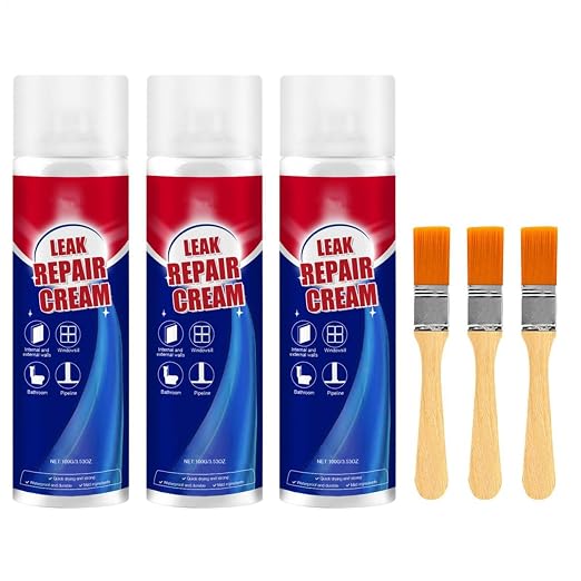 3pcs Leak Repair Waterproof Sealant | Leak Repair Cream | Instant Waterproof Sealant Long Lasting Coating for Roofs Pipes Crack | Canned Filler Cream for Drainpipes and Gutter Interior Exterior
