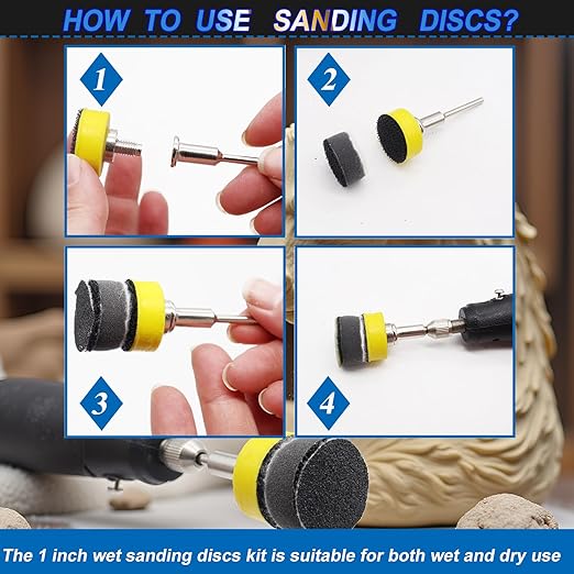 193pcs 1Inch Wet Dry Sanding Discs for Dremel Tool Accessories,60-10000 Grit Hook and Loop Sandpaper for Dremel Polishing Kit,Used for Resin/Rock/Making Jewelry Polishing