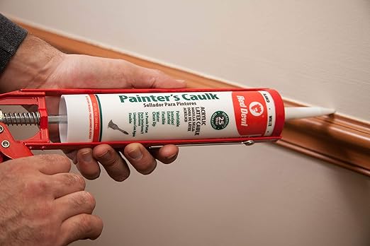 Red Devil 0746 Painter’s Caulk, 10.1 oz, Paintable Acrylic Latex Caulk for Interior and Exterior Use, Water Cleanup, Ready to Paint in 2 Hours, Pack of 12