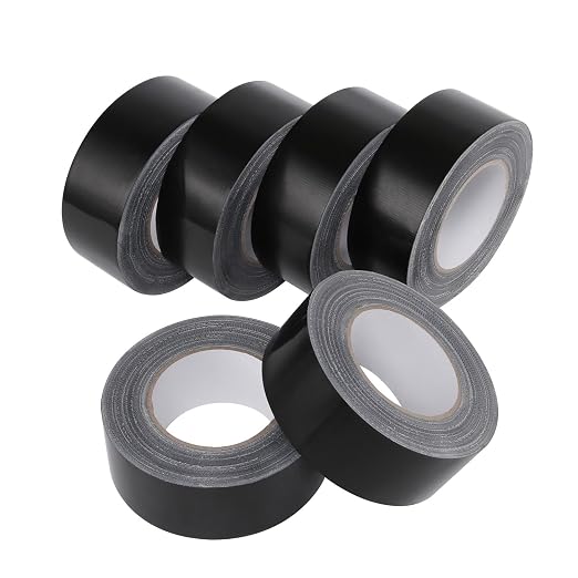 Lichamp 6 Rolls Heavy Duty Thicker Black Duct Tapes, 17 mil No Residue Duct Tape for Packaging Taping Sealing Repairing Tying, Wide Tape for DIY or Commercial Use, 2 Inches x 25 Yards, B206BK