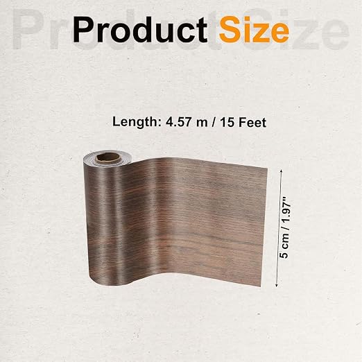PATIKIL Wood Grain Tape 2" x 32 ft, Self-Adhesive Wood Texture Repair Tape Realistic Wooden Effect Patch for Furniture Cabinets Floor Walls, Ebony