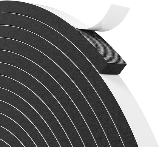 33FT EVA Foam Weather Stripping Door Seal, Self-Adhesive Weatherstrip Tape for Door Frame, Window Gaps, Soundproof Insulation