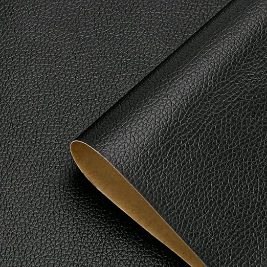 Self Adhesive Leather Repair Patch, 12 x 54 inch Vinyl Leather Repair Patches Kit for Furnitures, Car Seats, Couches, Sofas, Chairs, (Black)