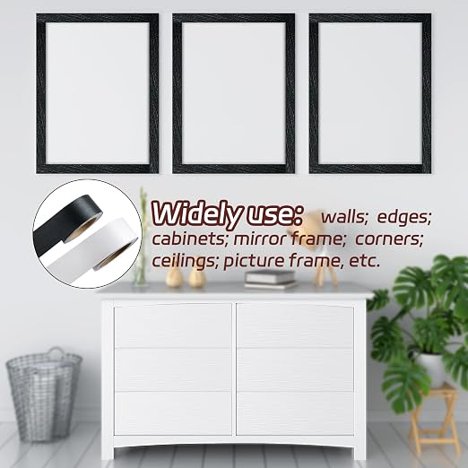 Self-Adhesive Mirror Frame Sticker, 2 Inch X 39 Ft Metal Mirror Trim Peel and Stick Border Tape, Waterproof Wall Border Decorative Tape for Home Kitchen, Bathroom, Fireplace (Reddish Brown)
