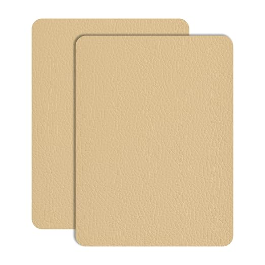 Leather Repair Patch Tape 8×12 inch 2 pcs Furniture Leather Strong Self Adhesive Tape for Sofas Couch Car Seats Cabinets Bags Anti Scratch Patches First Aid Patch Fixing Leather Apricot