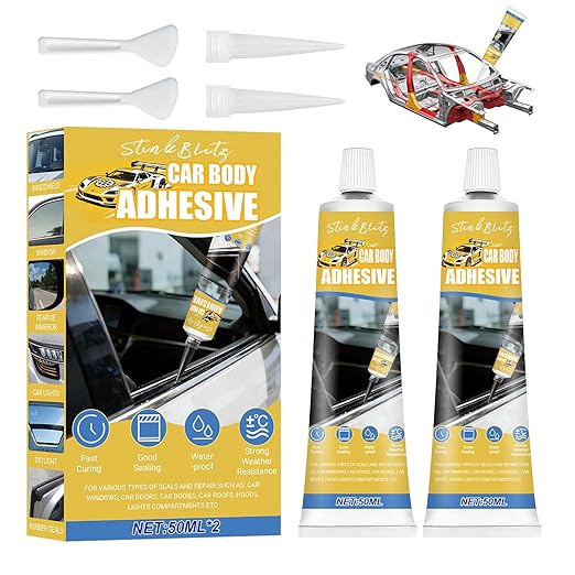 Window Sealant Black Silicone Sealant Water-Repellent Durable Sturdy, High Temperature Versatile Sealing Windscreen Sealant for Car Headlights, Rubber Seals (Yellow)