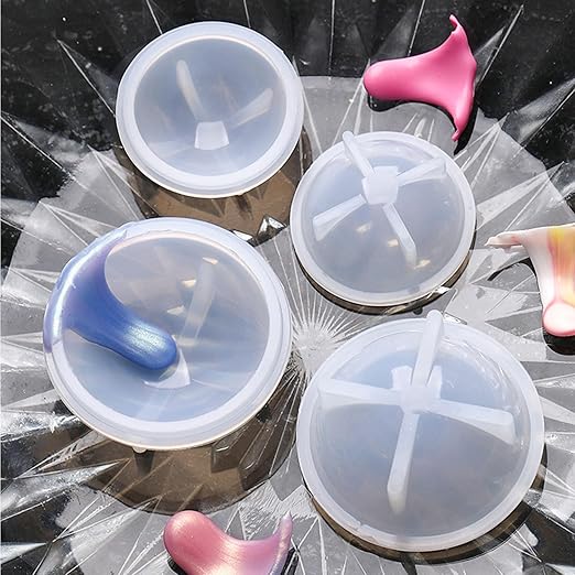 WANDIC Short Wax Melting Spoon Cleaning Tool Set, 3pcs Short Silicone Spatula & 3pcs Ball Shaped Scraper for Stirring Sealing Wax Stamp Spoon Sealing Glue Cleaning Tool