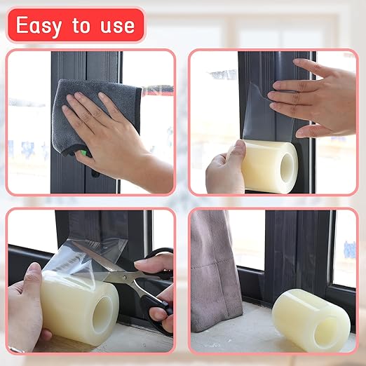 Birllaid Window Sealing Tape, Window AC Insulation Air Conditioner Sealing Tape,3 Inch x 99 FT(33 Yards), No Residue, Clear