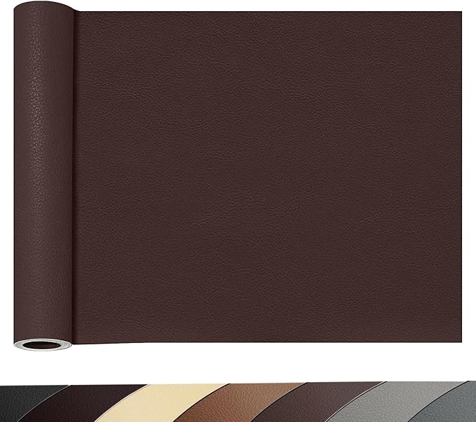 Leather Repair Patch,23.6 × 78.7 inch Self Adhesive Leather Repair Tape,DIY Large Vinyl PU Patches for Furniture,Couch,Sofa,Car Seats,Office(Brown)