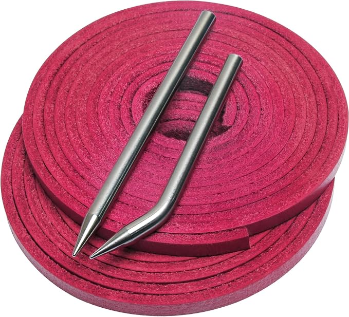 Softball Baseball Glove Lace, Mitt Lace Repair Kit Includes 2 Leather Laces and Lacing Needle for Catcher's Glove