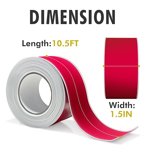 Waterproof Caulk Tape, Self-Adhesive for Toilet, Tub, Kitchen, Corners,Bathroom Surfaces, Easy Application (1 Roll-RIF, 1)