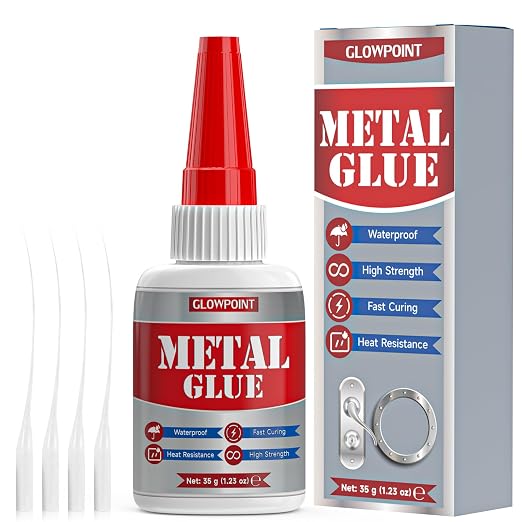 Metal Glue, 35g UltraStrong Adhesive for Stainless Steel, Aluminum, Iron, and More, Waterproof, Fast-Drying Repair Glue for Metal Crafts, Automotive, and DIY Projects