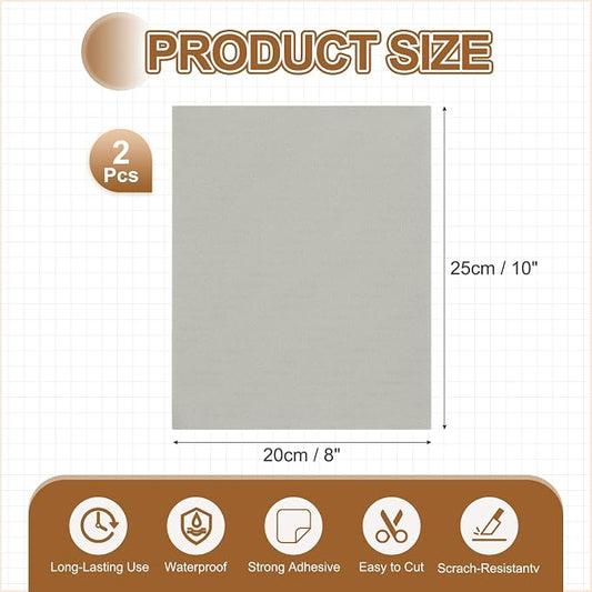 MECCANIXITY 2 Pcs Leather Repair Patch 8"x10" Self-Adhesive Leather Vinyl Repair Tape Kit for Furniture Couches Sofa Chair Car Boat Seats Jackets, Gray