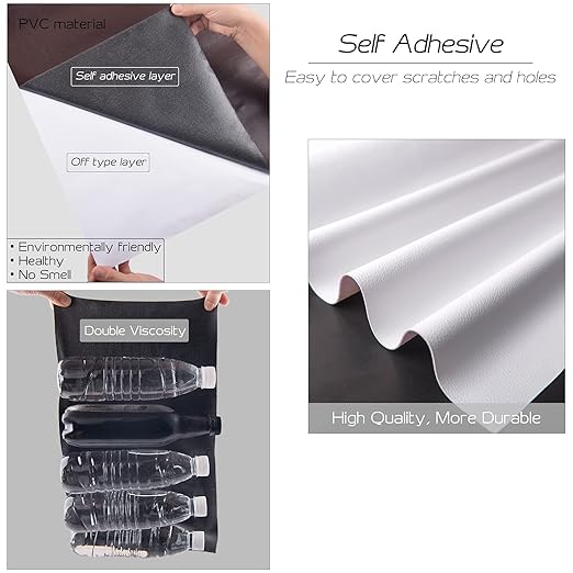 Leather Repair Patch 36X158 inch Large Self-Adhesive Leather Repair Tape, Reupholster Leather Patches for Furniture Couch Chairs Car Seat (White, 36x158 inch)