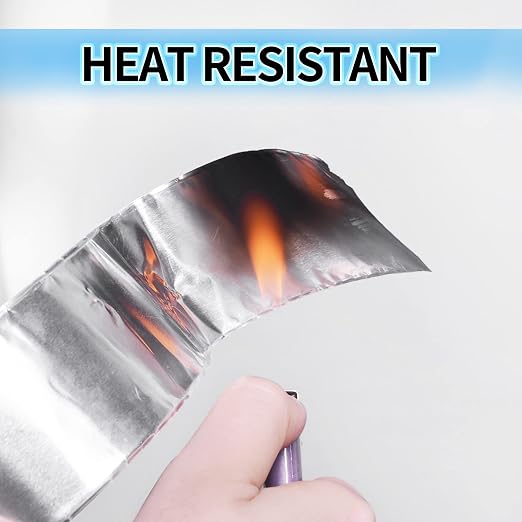 TAPEBEAR Aluminum Foil Heat Shield Tape 2inch x 65Yards, Aluminized Fiberglass Cool Tape 5.5mil Thick Heat Resistant Tape Thermal Barrier for Air Dryer Vent, HVAC, Heating Unit, Hose and Pipe, 196Ft