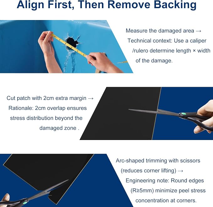 Pond Liner Repair Kit - 8.27x8.27 Inch Butyl Rubber Self-Adhesive Patches - Strong Adhesive Watertight Seal for DIY Pond Liner Patches, Garden Pond Cover, EPDM/HPDE Liner Seam Fix (2 PCS)