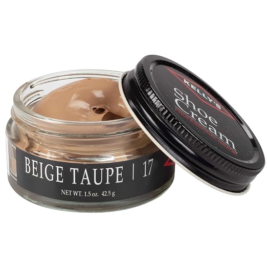 Kelly's Beige Taupe Shoe Polish 1.5 oz - Professional Leather Shoe Cream
