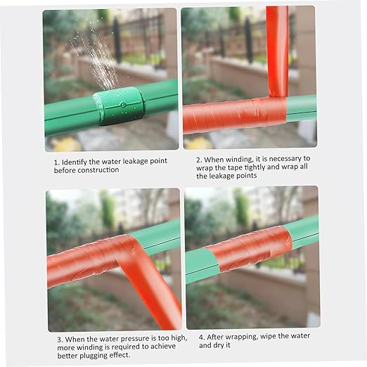 Pipe Sealing Tape Self Adhesive Silicone Rubber Leak Repair Tape for Plumbing Flexible Sealant for Water Pipes Faucets Heating Joints Red