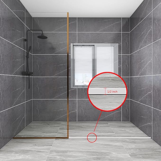 39-inch Shower Threshold Water Dam,Keep Water In Shower or Countertop Dry, Apply Toapply To Countertop, Shower, Bathroom, Bathtub Self Adhesive Caulk Seal Strip Edge （Translucent）