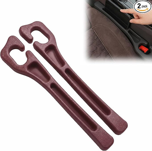 2PCS Car Seat Gap Filler, PU Leather Seat Gap Filler Strip, Anti-Drop Car Seat Gap Plug Catcher, Car Gap Seat Filler Between Seats for Cars SUVs Trucks (Red)