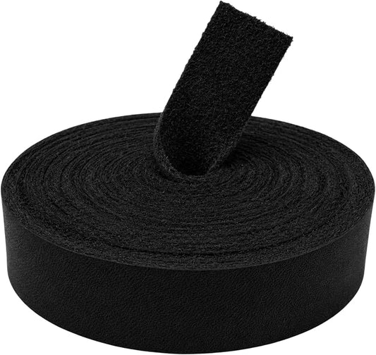 Leather Strap for Crafts & Jewelry | 72 Long × 5/8" Wide × 1/8" Thick (7-8oz) | Genuine Leather Strips for Crafts, Projects or Repairs - Black | 5-Pack