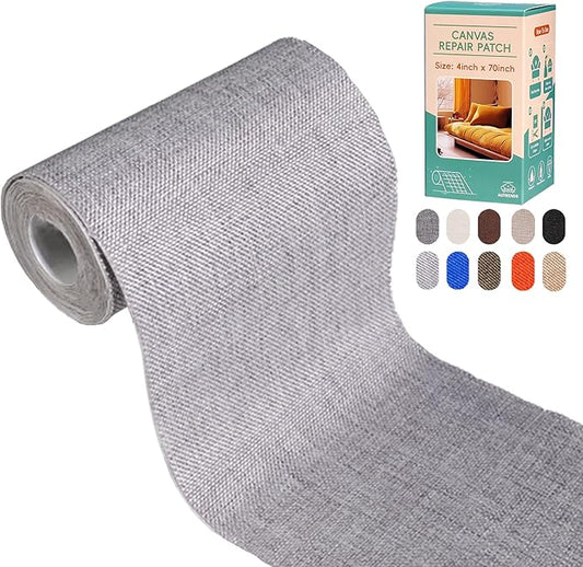 Canvas Repair Tape,Fabric Repair Patch,4×70 Inches,Outdoor Gear Patch, Waterproof,Self-Adhesive for Repairing Boat Covers,Tents,Sofas,Patio Umbrellas,Lounge Chairs,Awnings