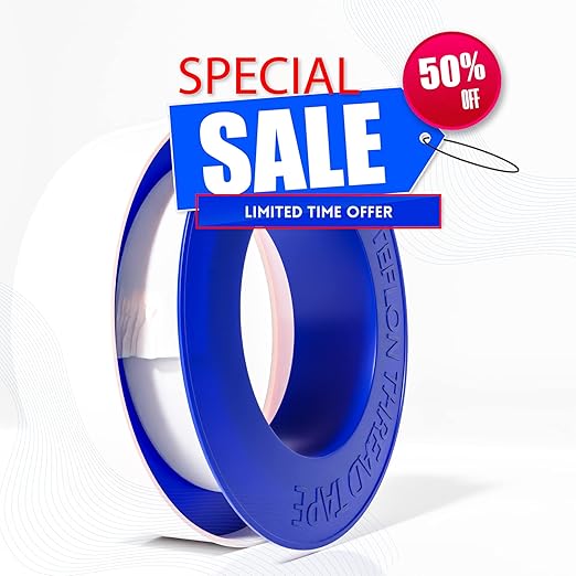 D-NYX 4 Rolls 1/2 Inch(W) X 520 Inches(L) Teflon Plumbers Tape, Duct Sealant Tape for Shower Head, Plumbing Thread Tap, Water Pipe Sealing Plumbers PTFE Thread Seal (5 Pack)