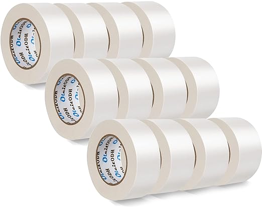 Oleitodh 12 Pack White Duct Tape Heavy Duty,8.3 Mil Thickness,2 Inches x 30 Yards,Strong Industrial Strength,Flexible,No Residue,Waterproof and Tear by Hand,Multi-Use for Indoor & Outdoor Repairs