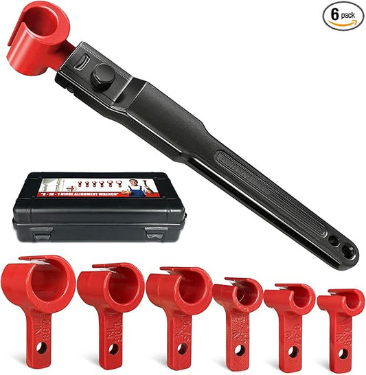 Door Hinge Adjustment Tool Set - 6 in 1 Precise Hinge Gap Adjustment Wrench for Residential and Commercial Doors Reinforced Steel Design Door Hinge Tool for Door Alignment Repair and Installation