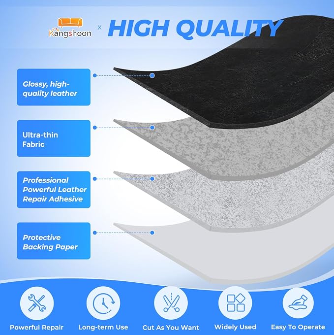 Leather Repair Patches, 17X158 Inch Self-Adhesive Leather Repair Tape, Stretch Vinyl Repair Kit for Couch Furniture Sofas Car Seats (Coffee, 17X158 Inch )