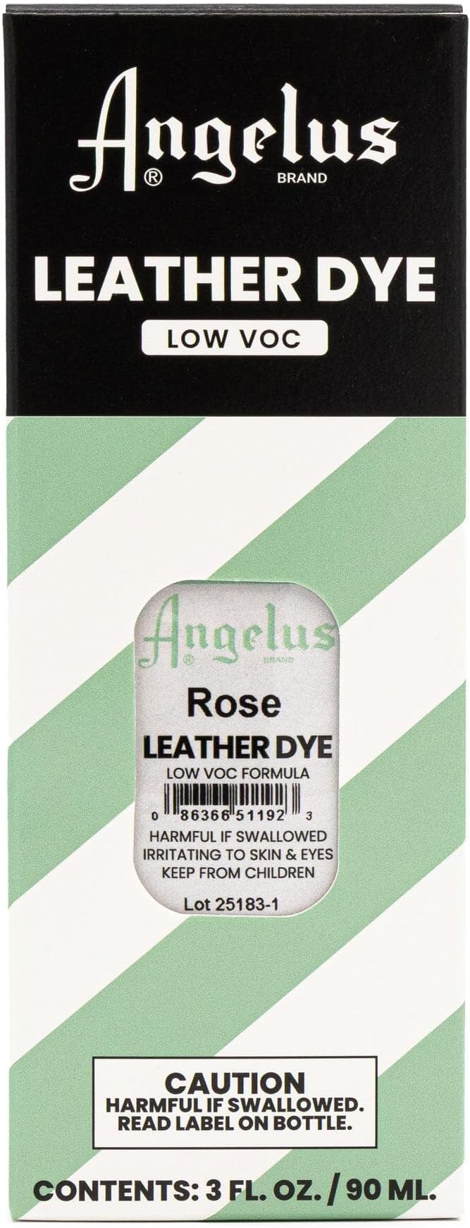 Angelus Leather Dye - Flexible Leather Dye for Shoes, Boots, Bags, Crafts, Furniture, & More 3oz, Dauber Included (Rose)