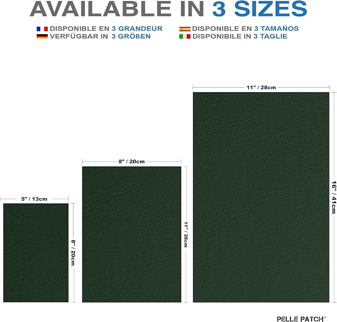 Leather Repair Kit for Car Seat - 25 Colors Available - Original 8x11 - Medium Green