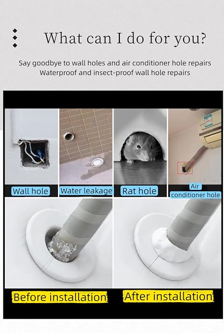 Waterproof Sealant Mastic for Drains & Pipes, Strong Adhesive Repair Sealing Clay for Leaks, Quick Wall Mending Mud Filler for Holes, Cracks, Gaps – Indoor & Outdoor Use (6 PCS)