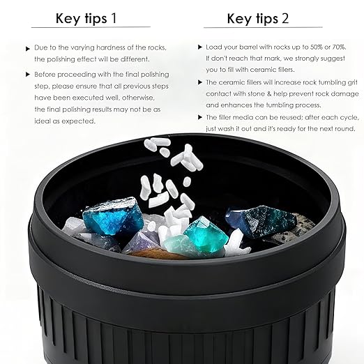 8 Lbs Rock Tumbler Grit Kit Polish Upto 60LBS Rocks Silicon Carbide & Aluminum Oxide Polishing and Tumbling Abrasive Media for Any Rock Tumbler Polisher