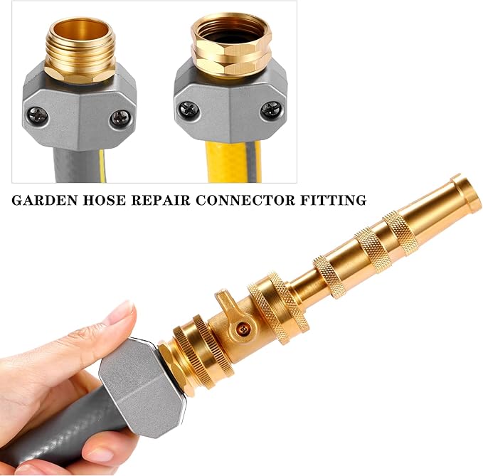 Zinc and Aluminum Male and Female Coupling, Fits All 5/8-Inch and 3/4-Inch Garden Hose Repair Fitting, 2 Pack(Female & Male)