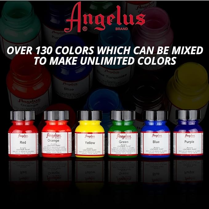 Angelus Acrylic Leather Paint, 1 Fl Oz, White - Professional Flexible, Crack, Scratch, Peel Resistant Leather Paint for Shoes, Sneakers, and Other Leather Projects