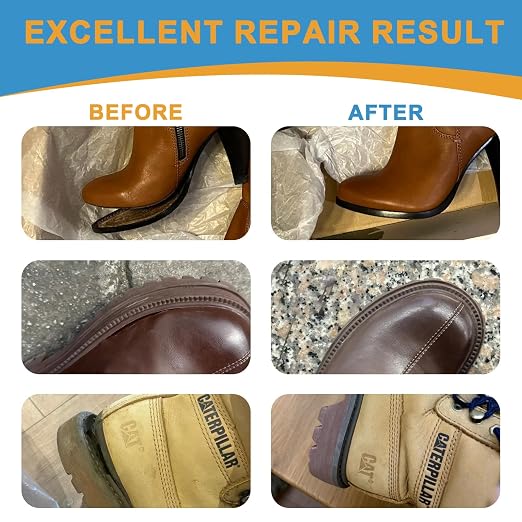 4OZ Shoe Repair Glue with Brush Applicator,Waterproof Strong Clear Shoe Adhesive for Boots, Sneakers,Heels,Leather & Rubber