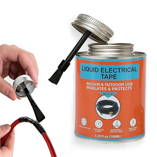 Liquid Electrical Tape, 5.29OZ, Waterproof, UV Resistant, Airtight Seal, Extreme Temperature Flexible, Corrosion Proof, Integrated Brush, Marine Automotive Household