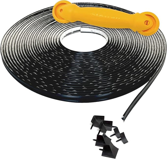 Instatrim Flexible Self-Adhesive Trim Bundle with Applicator & Corners - Caulking Kit with 50ft Black 1/2" Wide Caulk Strip, Applicator Tool, & 6 Corners - InstaTrim The Original Flexible Trim