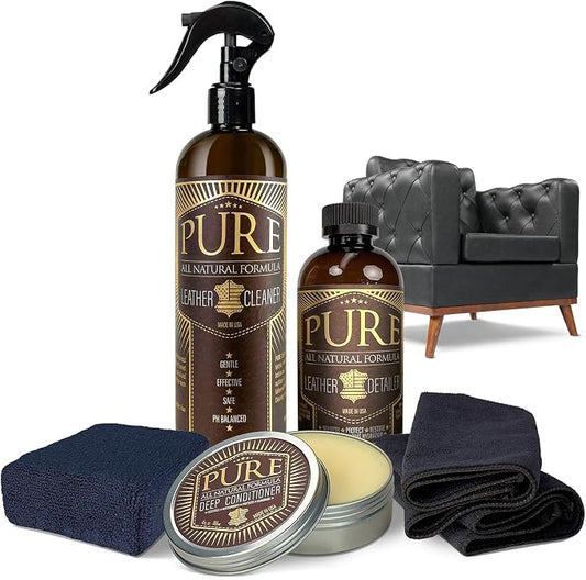 Shop Square Pure Beeswax Leather Care Kit — Natural Cleaner, Conditioner & Detailer for Jackets, Boots, Handbags & Designer Leather | Tea Tree + Beef Tallow Formula | Made in USA
