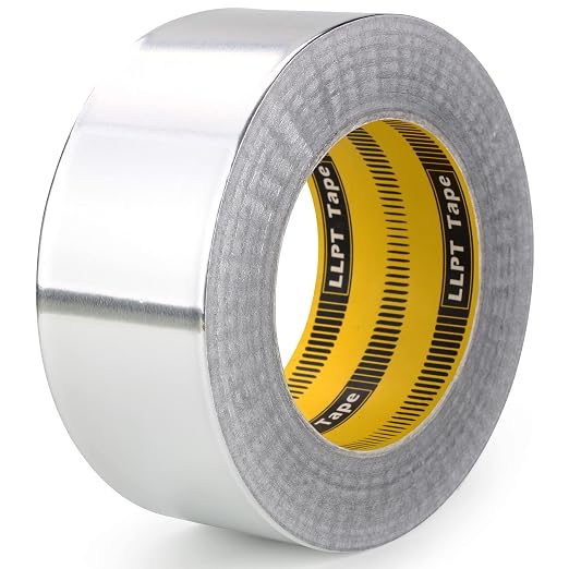 LLPT Aluminum Foil Tape, 2 Inches x 50 Feet 5.9 Mil | Industrial Grade, Extra Thick, Strong Adhesive, No Residue, Weather Resistant for HVAC Sealing Hot Cold Air Pipe Metal Repair