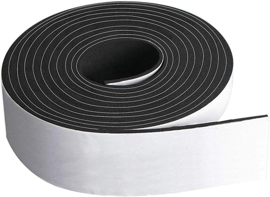 Neoprene Foam Strip Roll By Dualplex, 3" Wide x 10' Long 1/16" Thick, Weather Seal High Density Stripping with Adhesive Backing – Weather Strip Roll Insulation Foam Strips