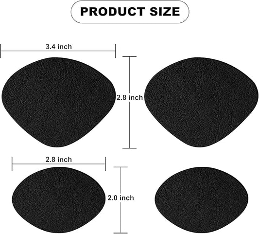 16Pair Shoe Hole Repair Patches, Self-Adhesive, Microfiber Leather, for Sneakers, Leather Shoes, High Heels, Black