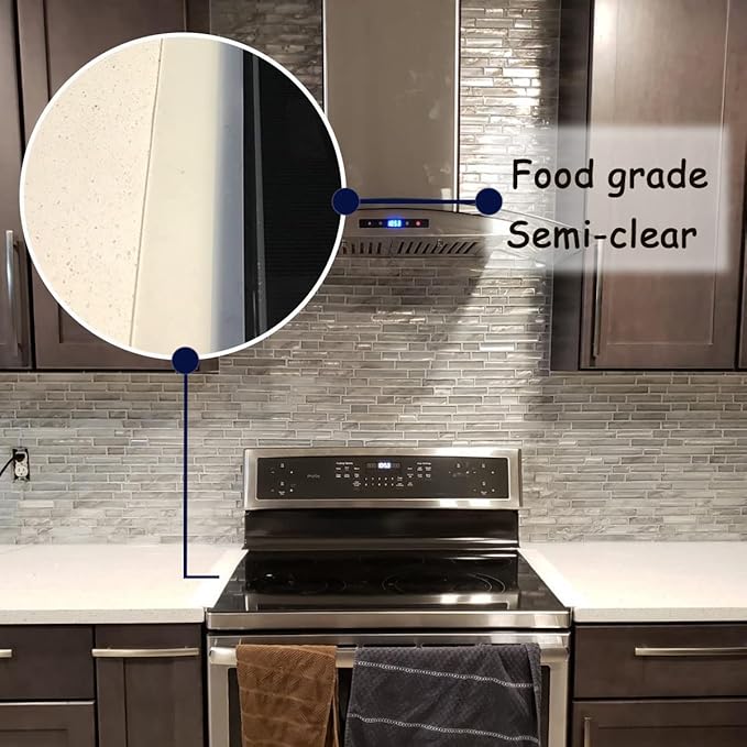 Silicone Gap Covers, (2 PCS) Silicone Stove Gap filler Stopper Kitchen Stove Gap Covers - Flexible Stoves Counter Gap Cover, Food Grade (21 Inches, Semi Clear)
