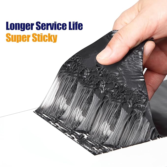 Butyl Sealant Tape, RV Roof Tape Black, 6 Inch x 50 Feet RV Repair Sealant Waterproof Tape, UV & Weatherproof Butyl Roofing Tape for Window, Boat Sealing, Truck and Trailer Roof Sealant